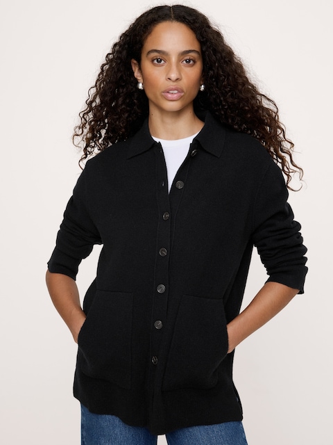 VESTE-CHEMISE EN CACHEMIRE