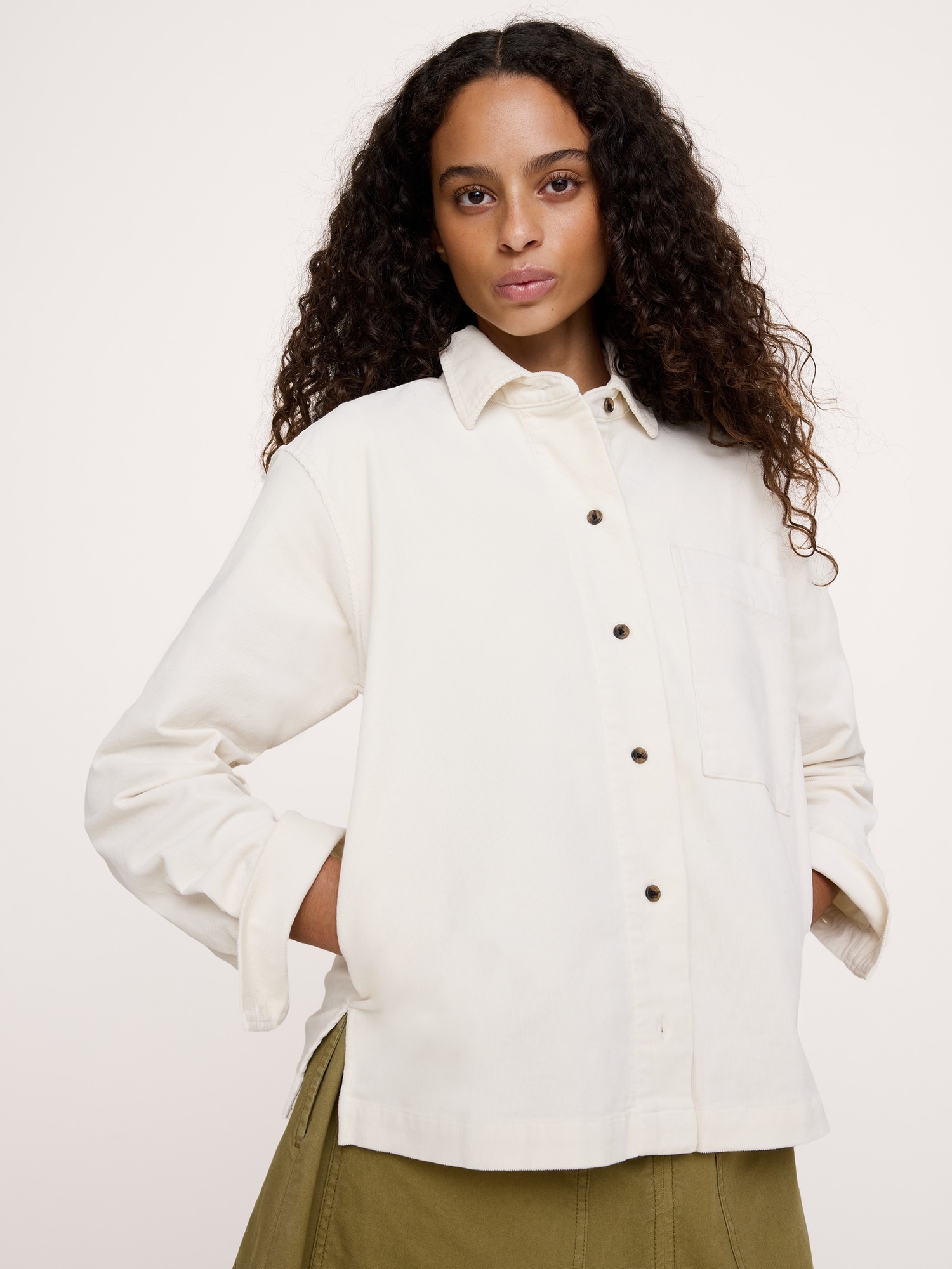 Oversized Stretch-Cotton Utility Shirt