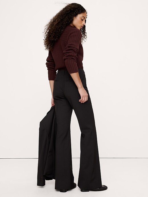 Ultra High-Rise Flare Italian Lightweight Wool Pant | Banana Republic