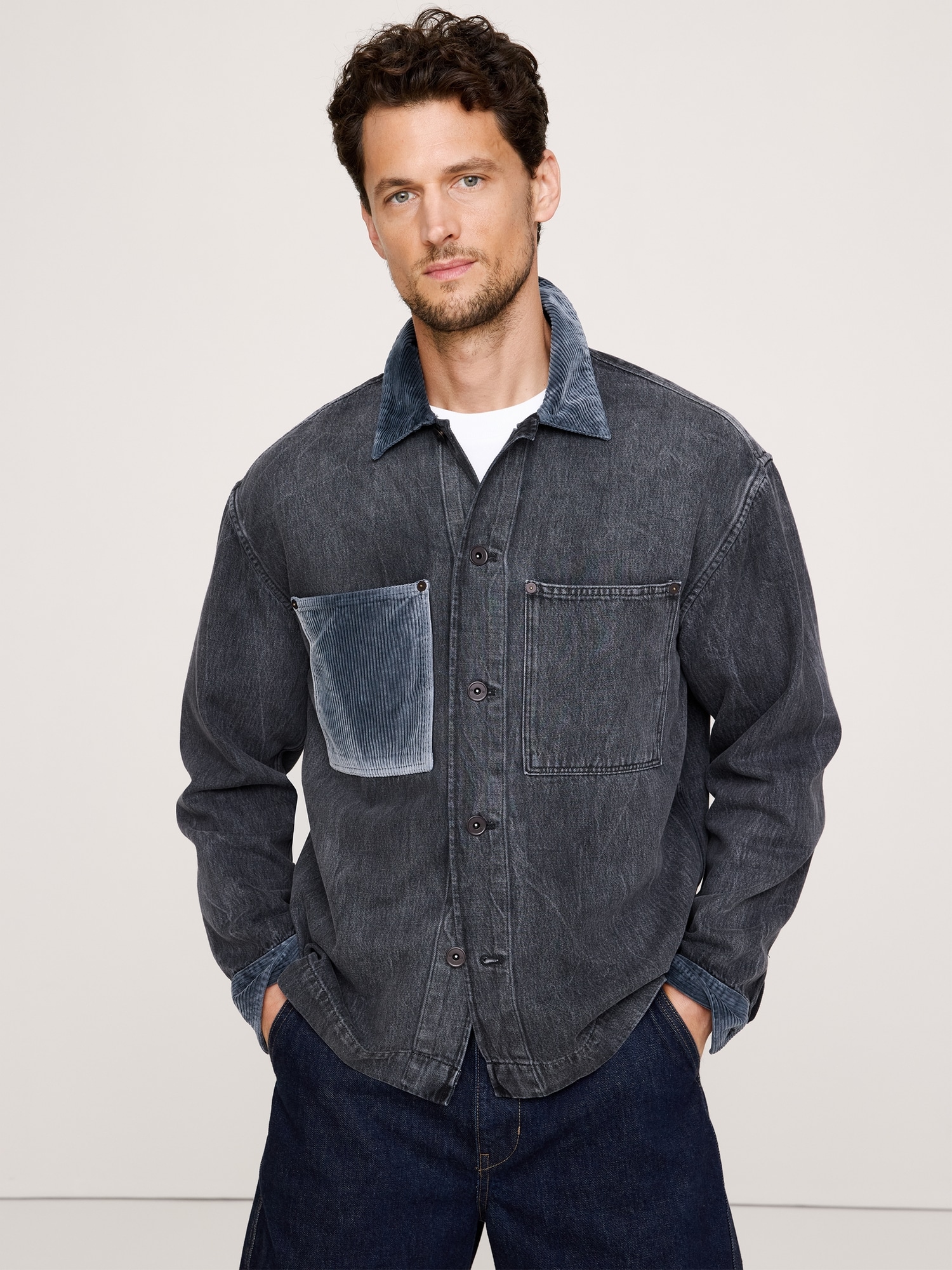 Relaxed-Fit Italian Denim Overshirt