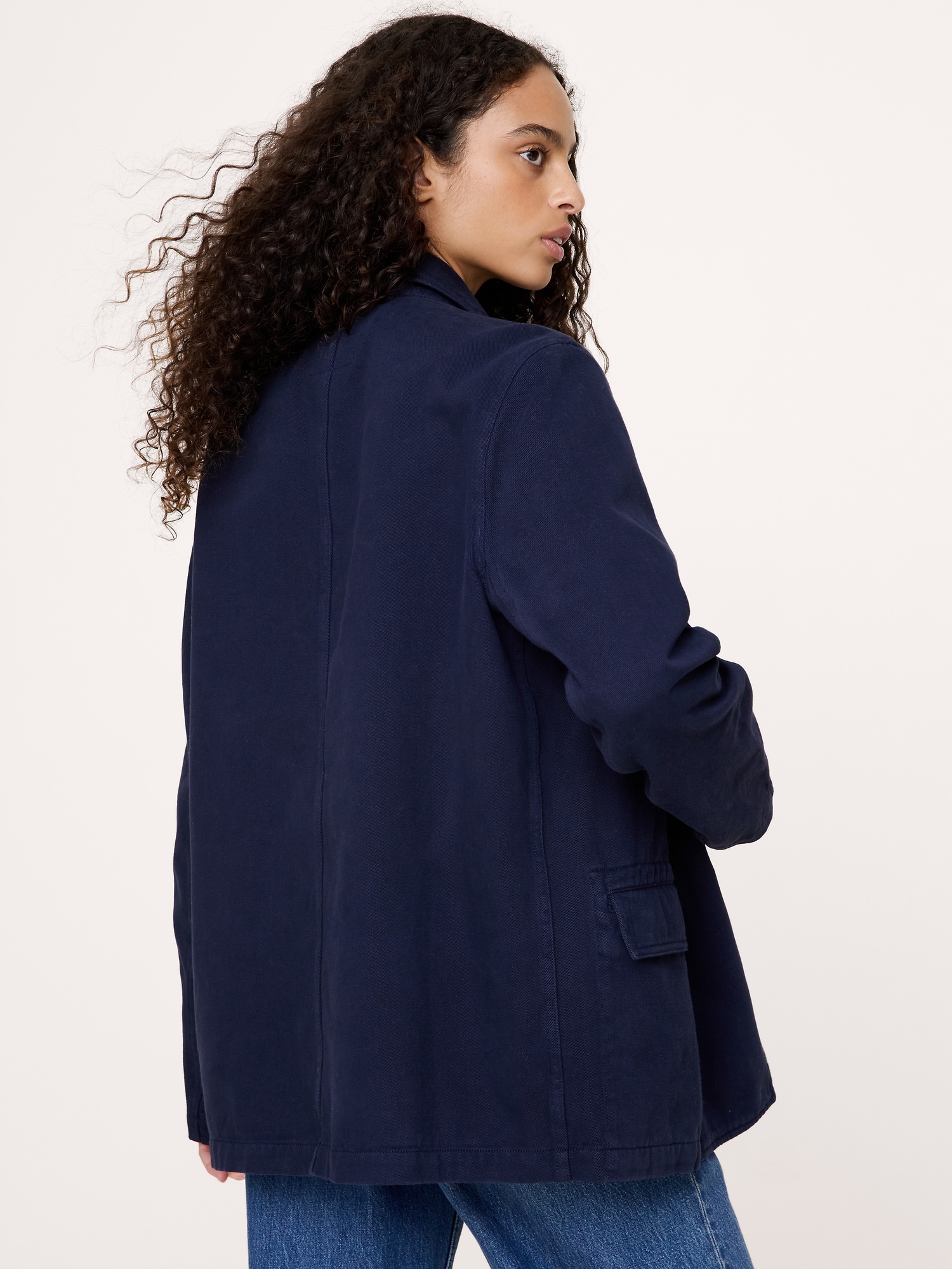 Cotton-Linen Utility Blazer