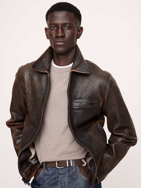 BLOUSON EN CUIR RÉTRO