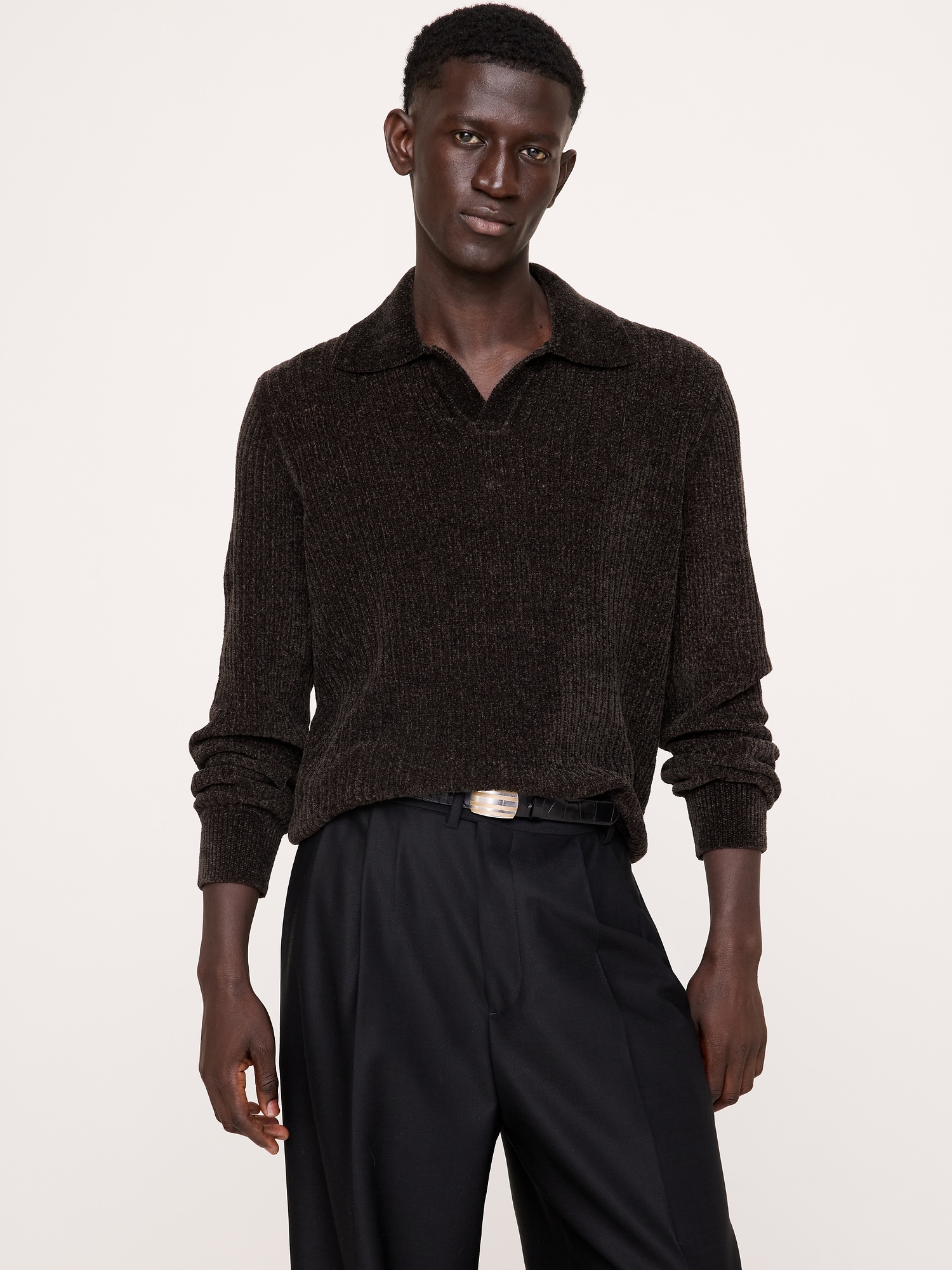 Italian Chenille Sweater Polo