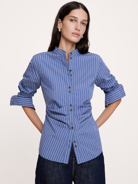 HAUT À TAILLE PLISSÉE EN COTON
