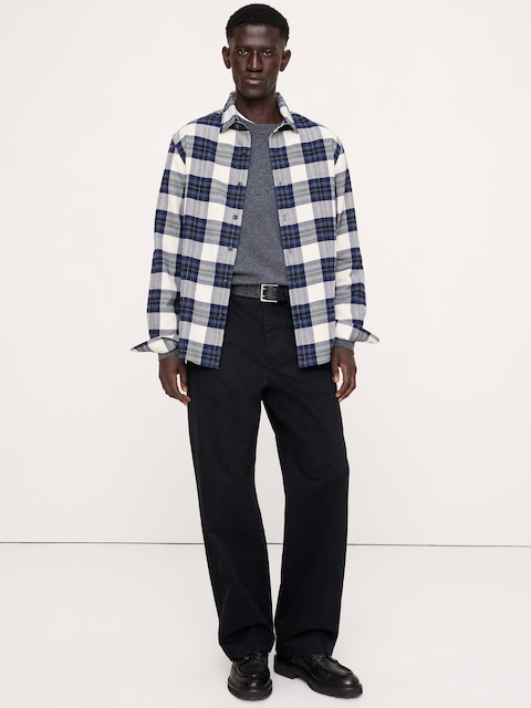CHEMISE STANDARD EN FLANELLE BROSSÉE LÉGÈRE