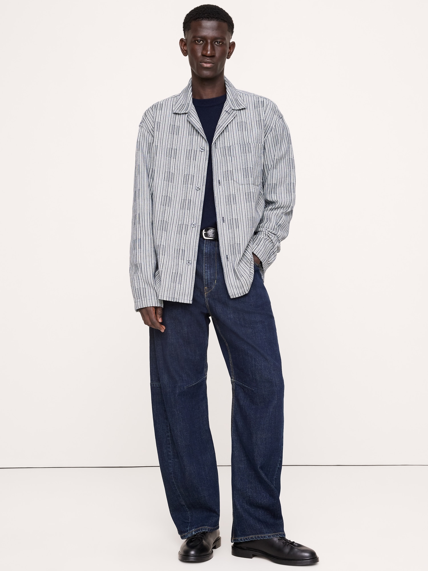 Relaxed-Fit Textured Cotton Shirt