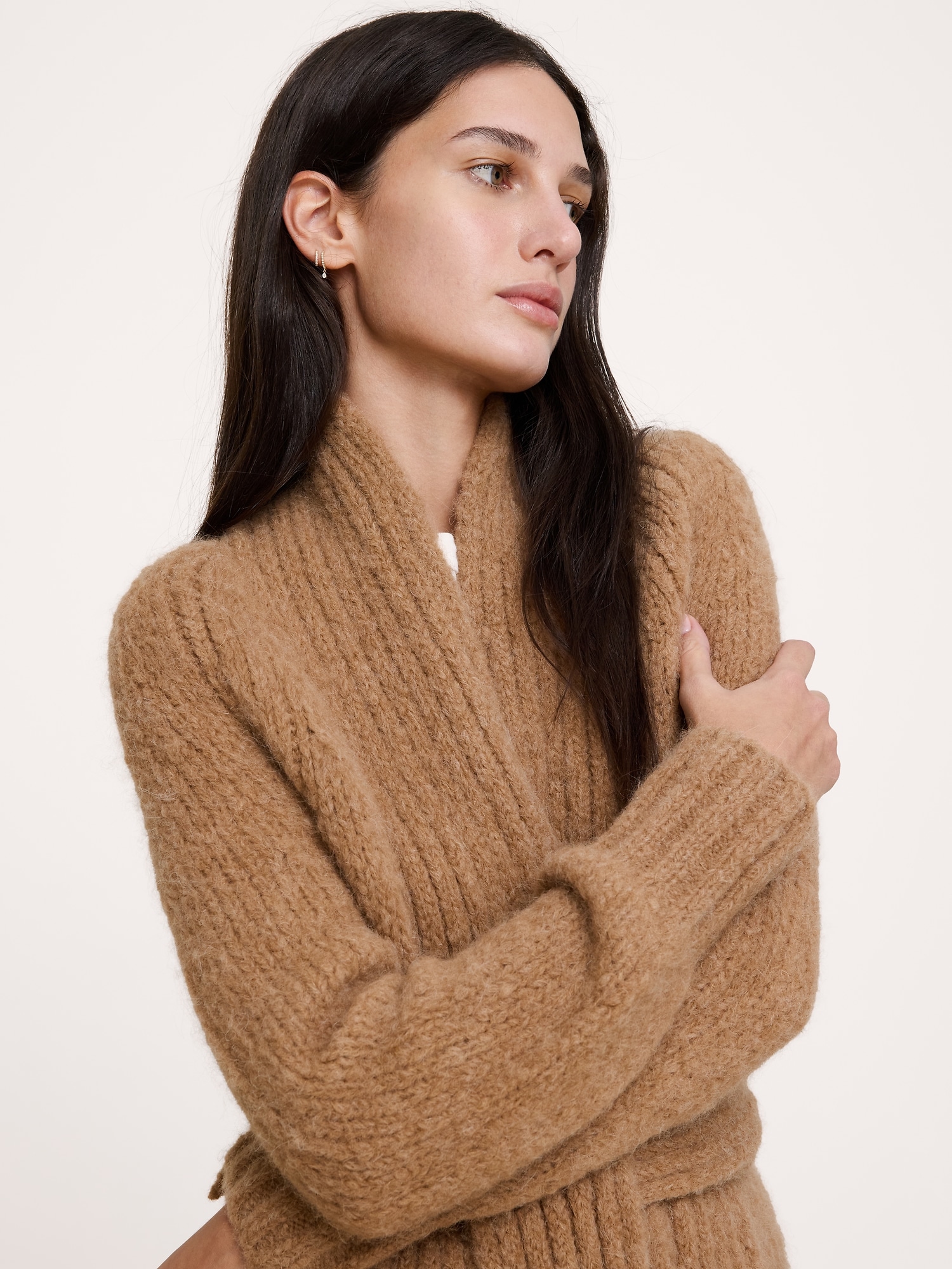 Italian Alpaca-Blend Duster Cardigan