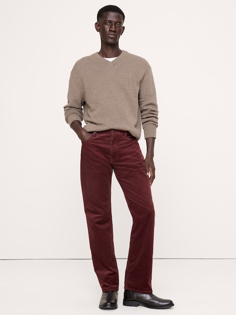 PANTALON VOYAGEUR DROIT EN VELOURS CÔTELÉ