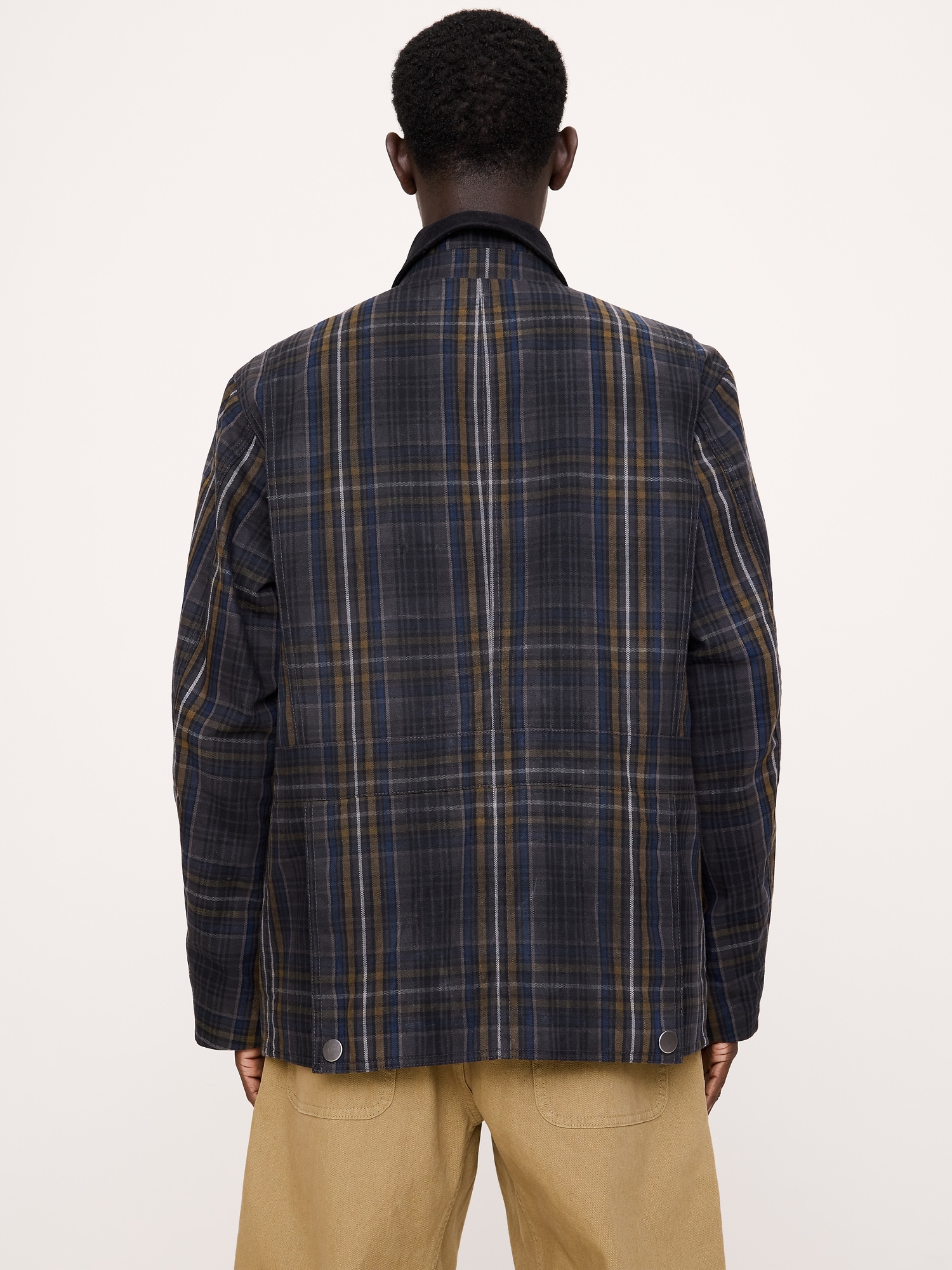 Cotton Canvas Barn Coat with Corduroy Collar