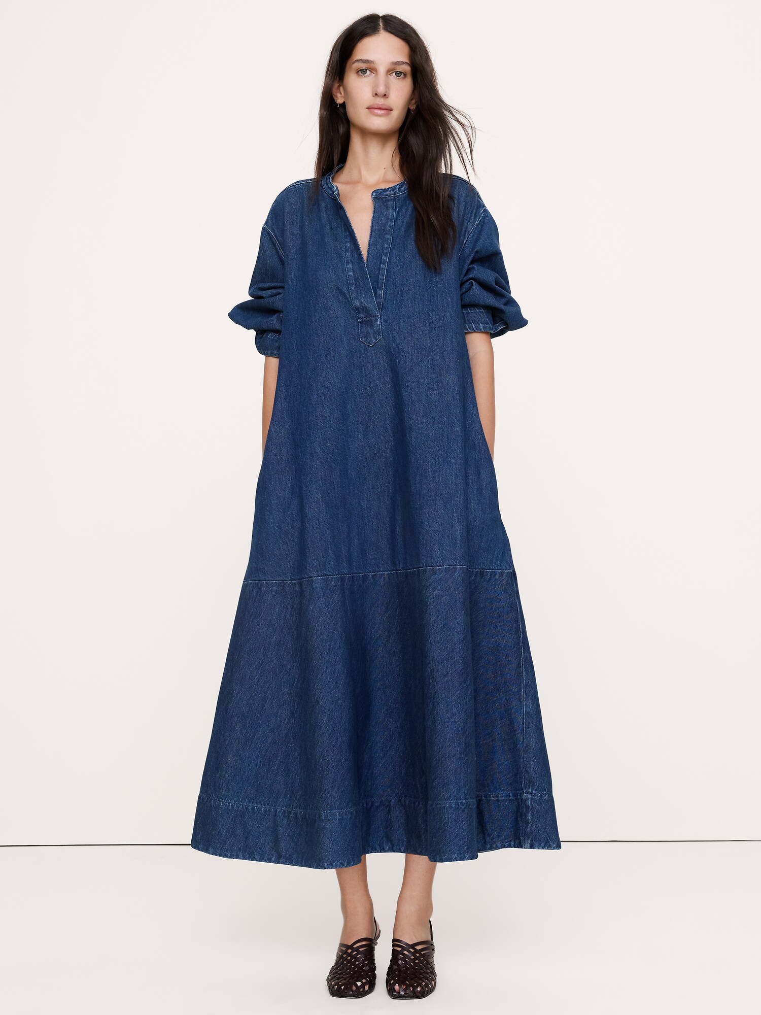 Denim Popover Shirt Dress