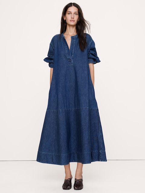 ROBE-CHEMISIER À ENFILER EN DENIM