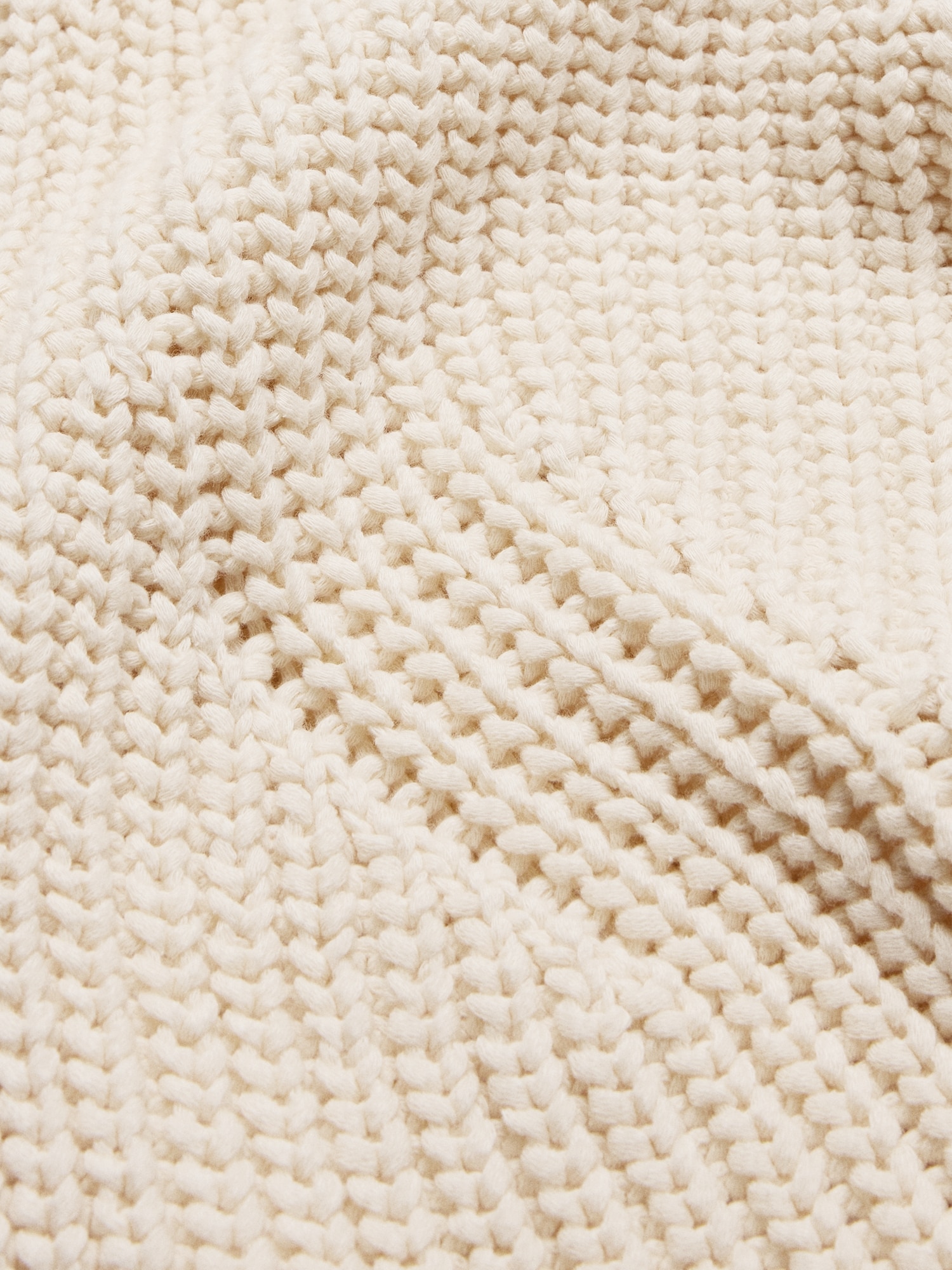 Chunky Cotton Funnel-Neck Sweater