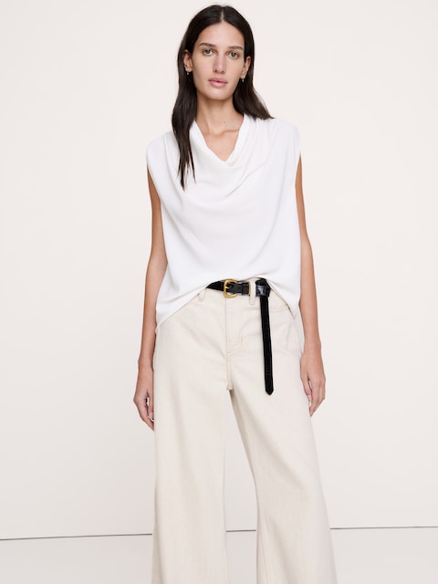 CAMISOLE DRAPÉE À COL CAGOULE