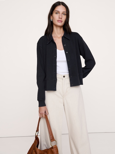 CARDIGAN EN TRICOT DE COTON GAUFRÉ