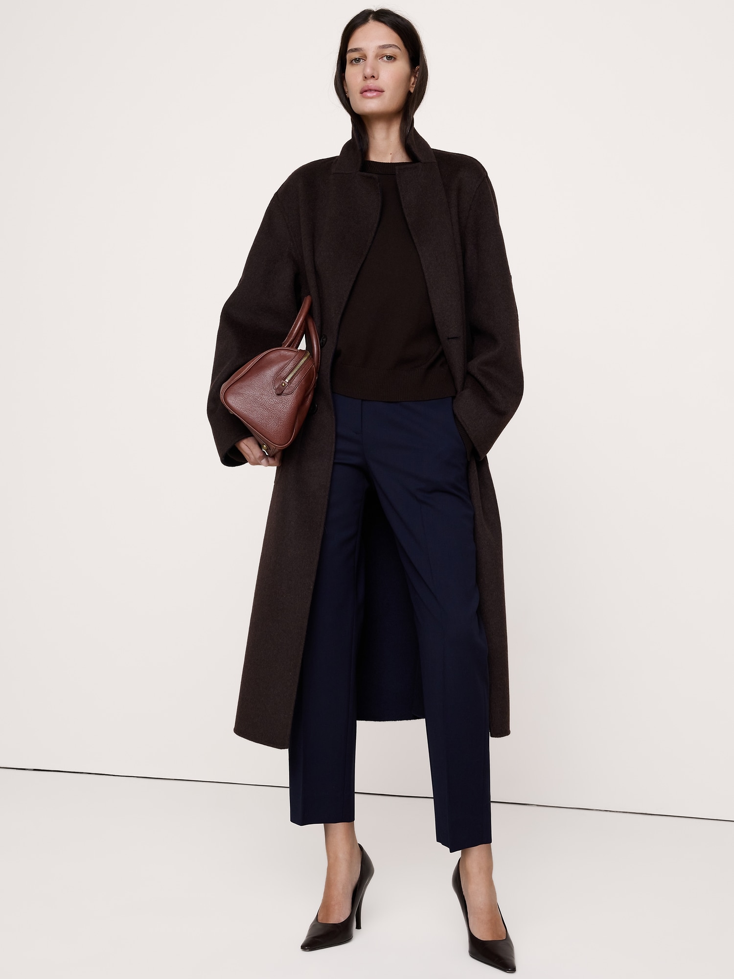 Ultra High-Rise Modern Slim Italian Lightweight Wool Ankle Pant