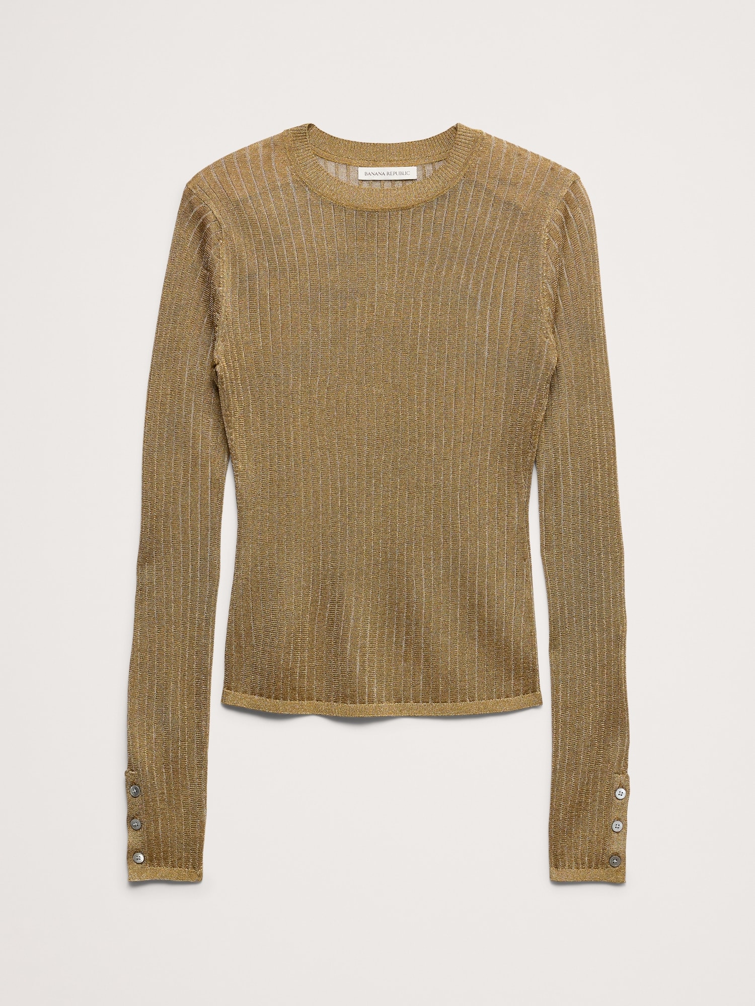 Metallic Crew-Neck Sweater