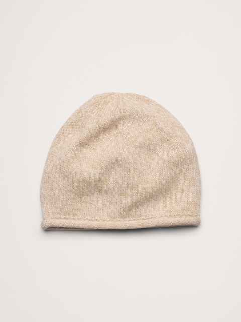 BONNET ROULÉ EN COTON ET LAINE MÉRINOS JASPÉE
