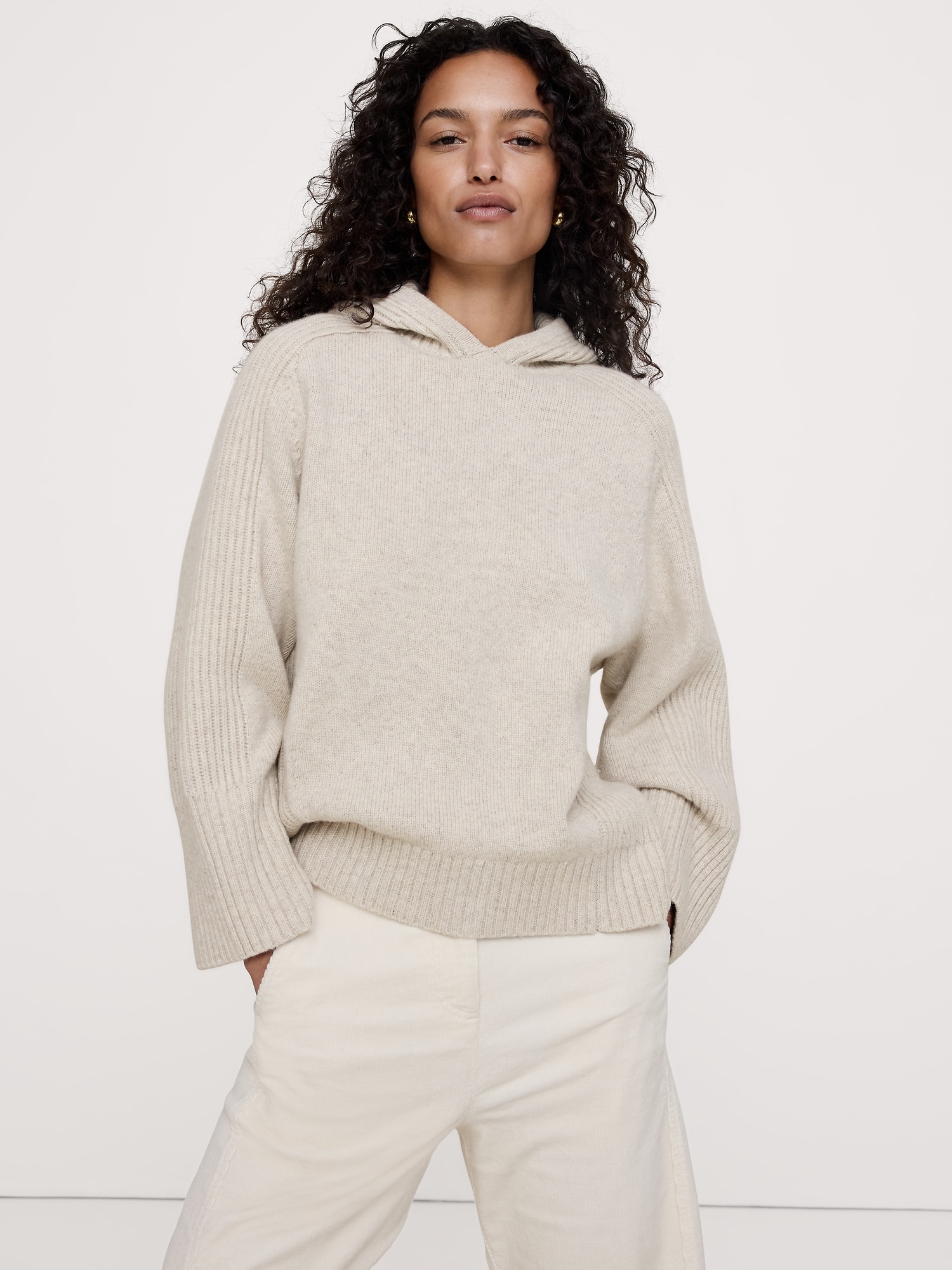 Wool-Cashmere Sweater Hoodie