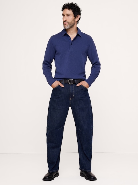 POLO EN TRICOT DOUBLE DE FIL FLAMMÉ
