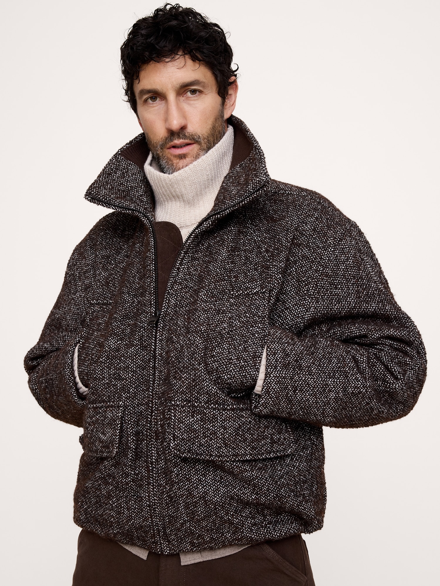 Italian Wool-Blend Bomber Jacket