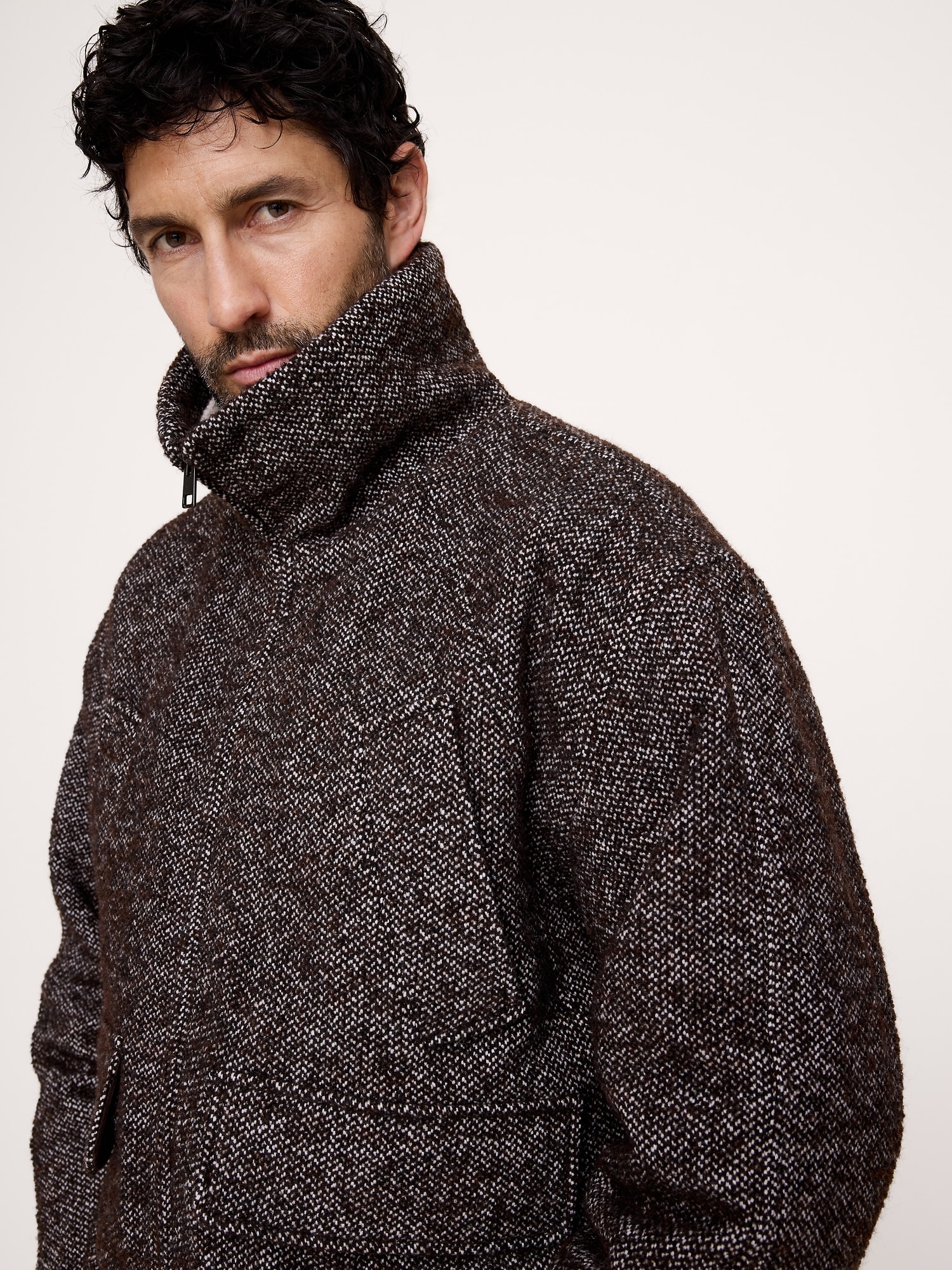 Italian Wool-Blend Bomber Jacket