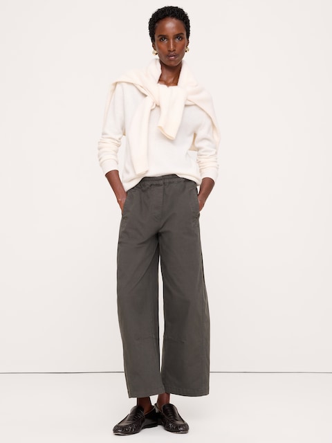 PANTALON DE PEINTRE DÉCONTRACTÉ À TAILLE MI-BASSE EXTENSIBLE
