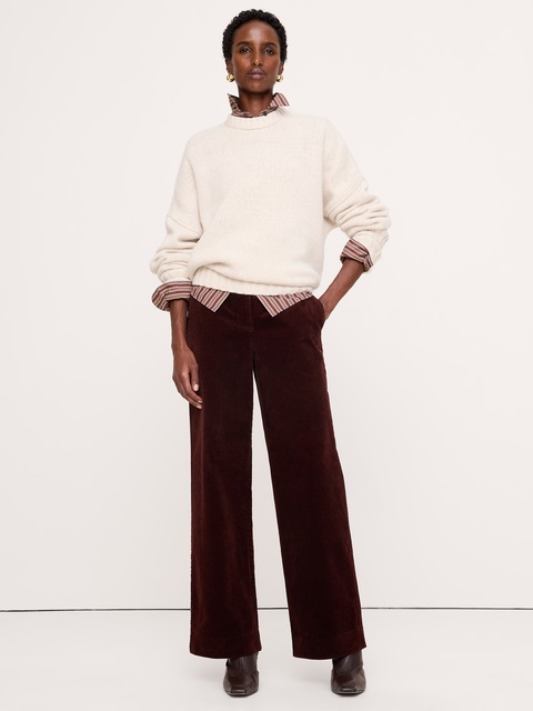 LE PANTALON À JAMBE LARGE DE TOUS LES JOURS EN VELOURS CÔTELÉ