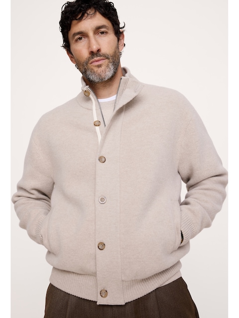 VESTE CHANDAIL EN LAINE FEUTRÉE
