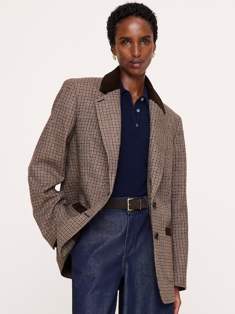 BLAZER À COUPE BOYFRIEND EN TWEED ITALIEN
