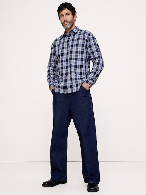 CHEMISE DÉCONTRACTÉE EN POPELINE DE COTON DÉLAVÉE