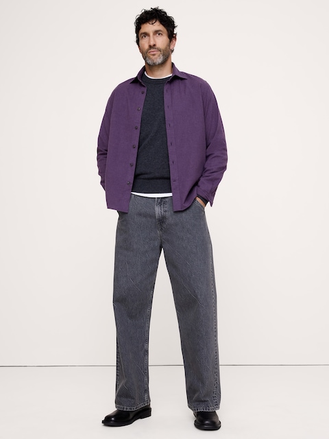 CHEMISE STANDARD EN FLANELLE BROSSÉE LÉGÈRE