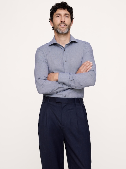 CHEMISE HABILLÉE COUPE AJUSTÉE EN COTON ET CACHEMIRE