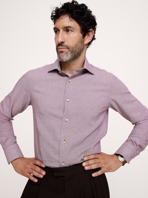 CHEMISE HABILLÉE COUPE AJUSTÉE EN COTON ET CACHEMIRE