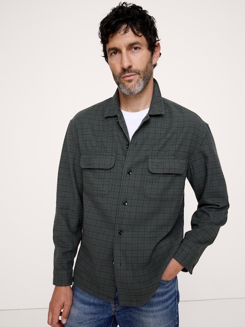CHEMISE DÉCONTRACTÉE EN FLANELLE TEXTURÉE