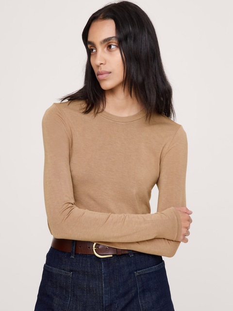 CHANDAIL LUXUEUX RAS DU COU EN MÉLANGE DE LAINE