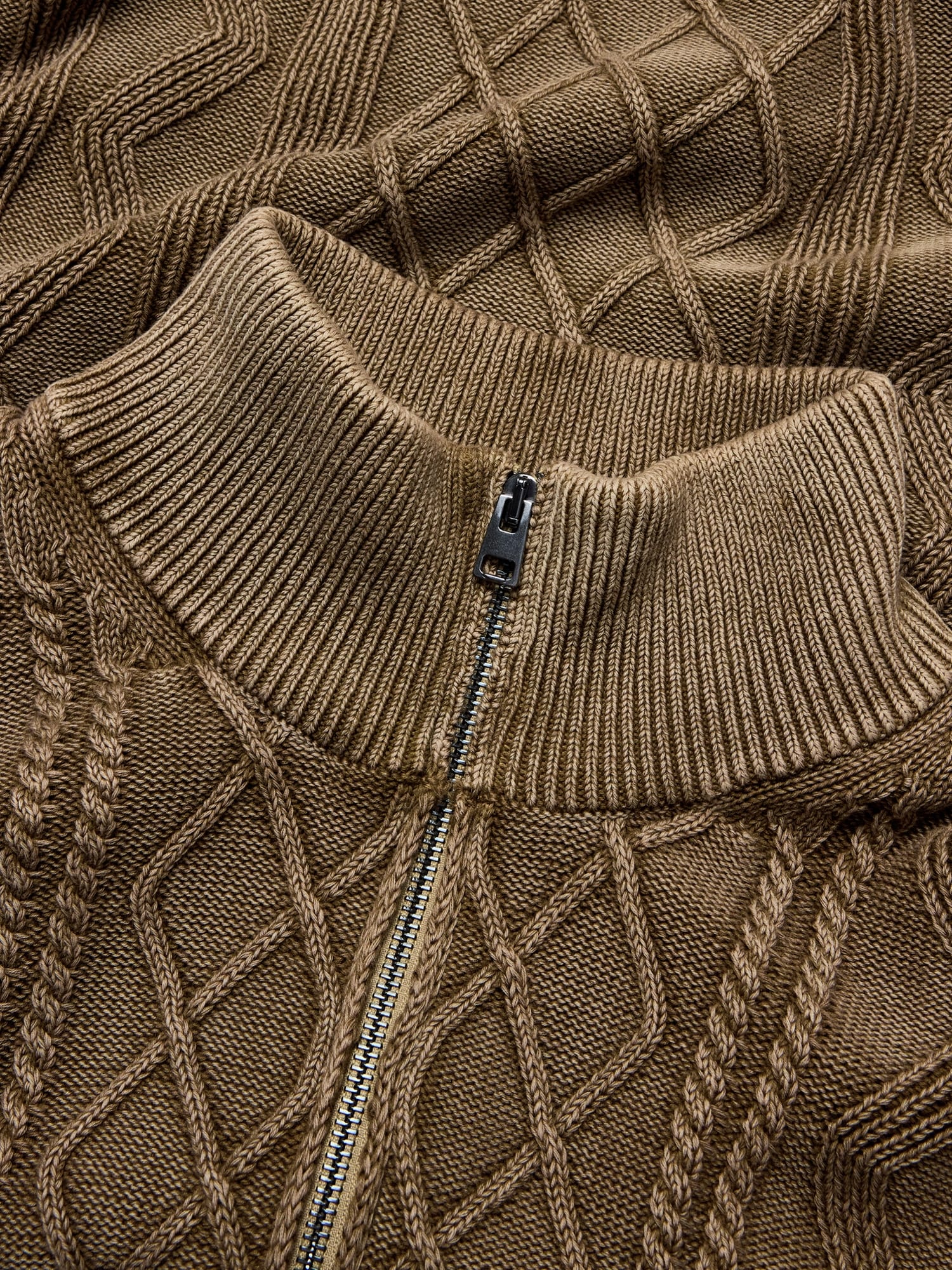 Cotton Cable-Knit Half-Zip Sweater