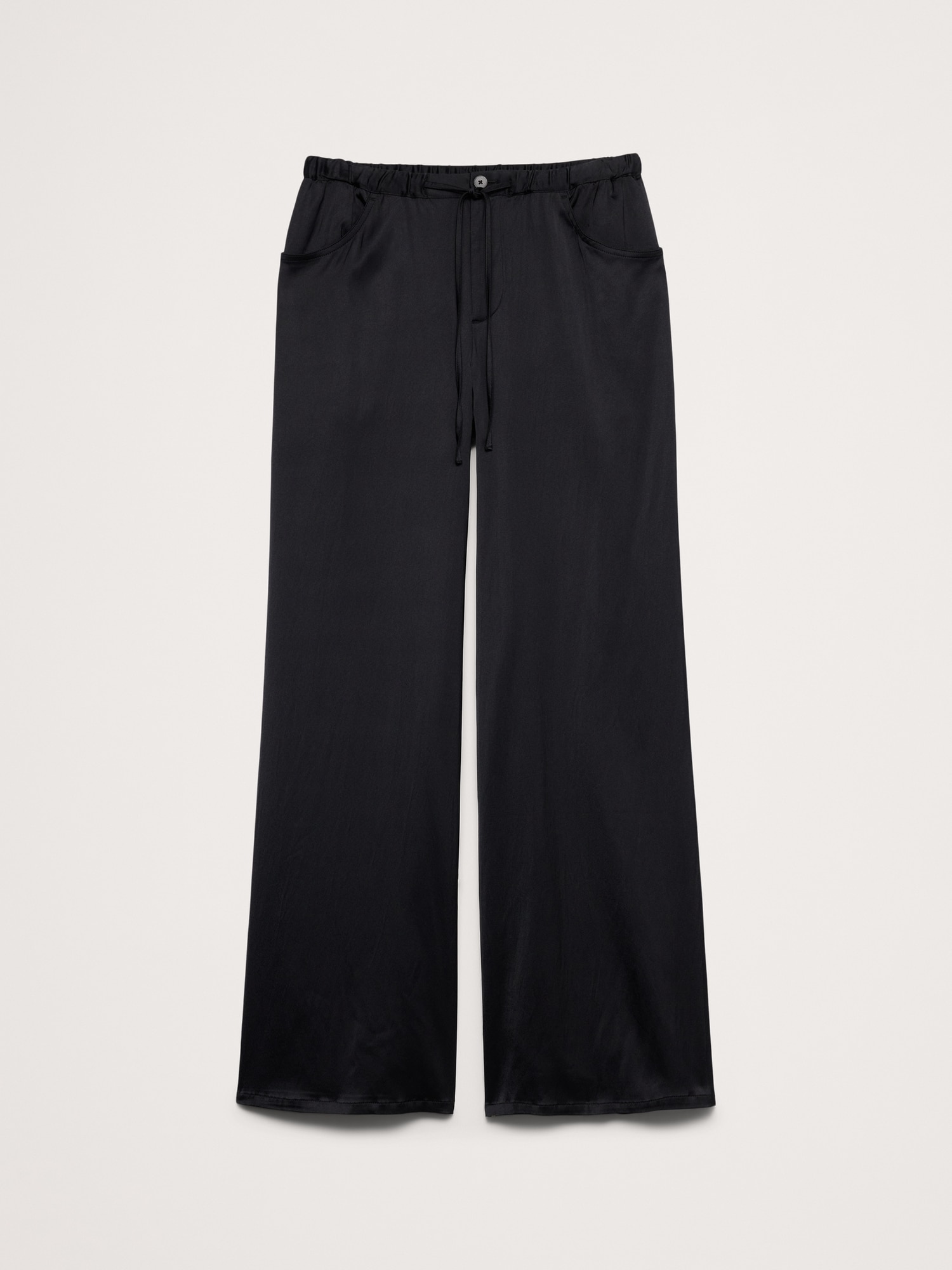 The Studio Wide-Leg Drawstring Pant Stretch-Satin