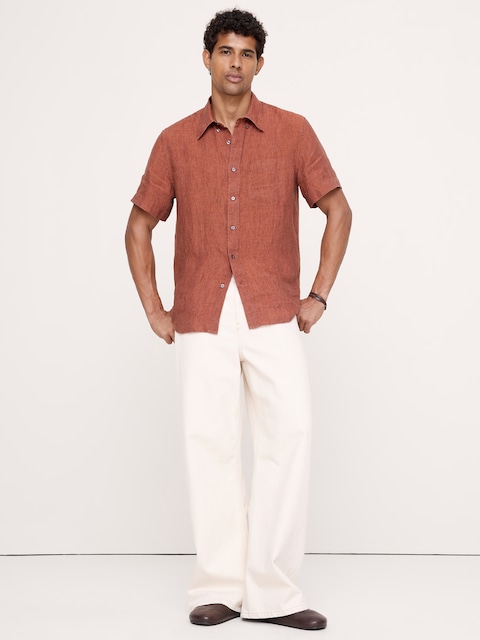 CHEMISE STANDARD À MANCHES COURTES EN LIN