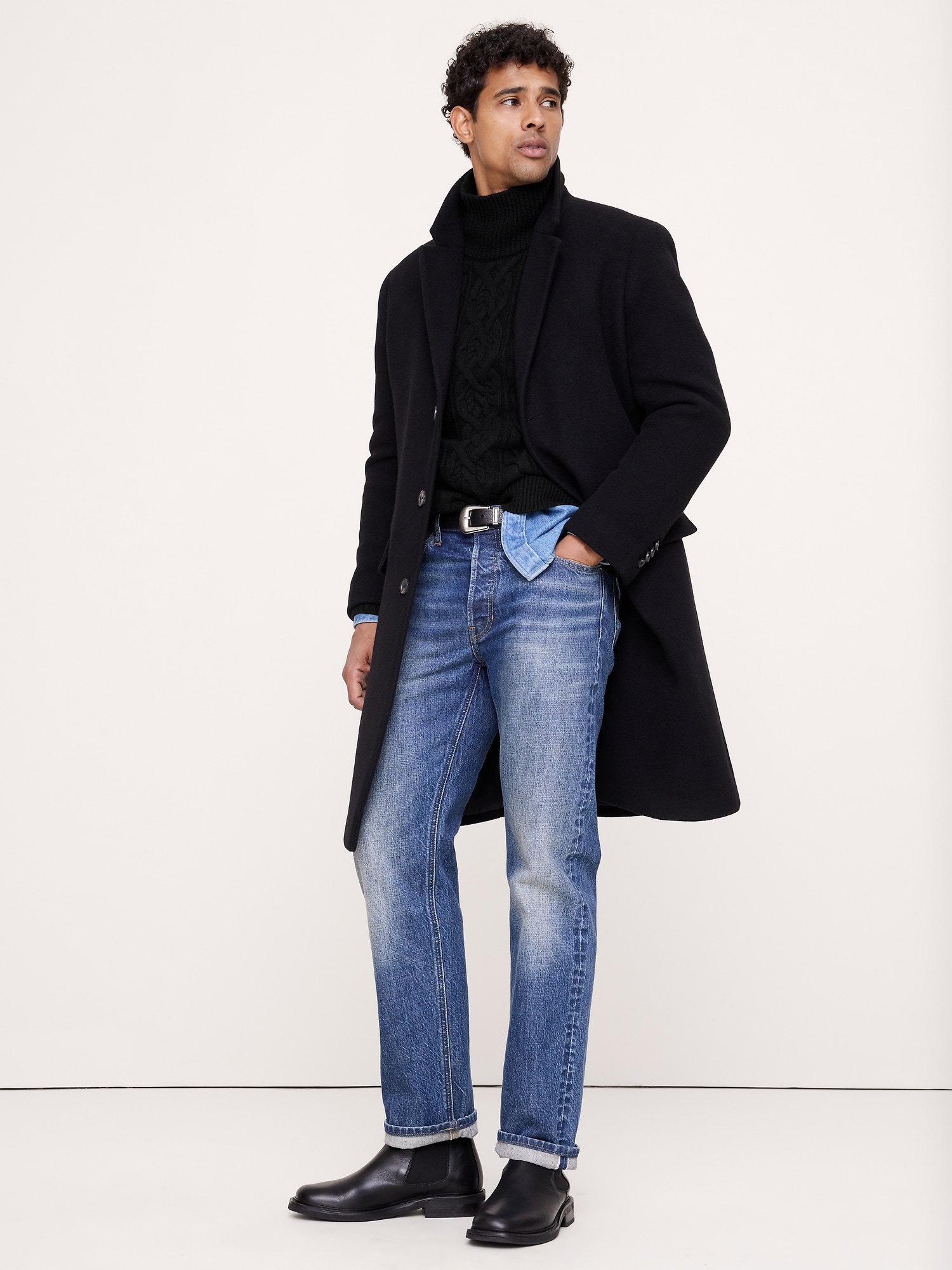 Italian Merino-Blend Turtleneck Sweater