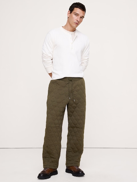 PANTALON À TAILLE EXTENSIBLE EN JACQUARD DE COTON MATELASSÉ