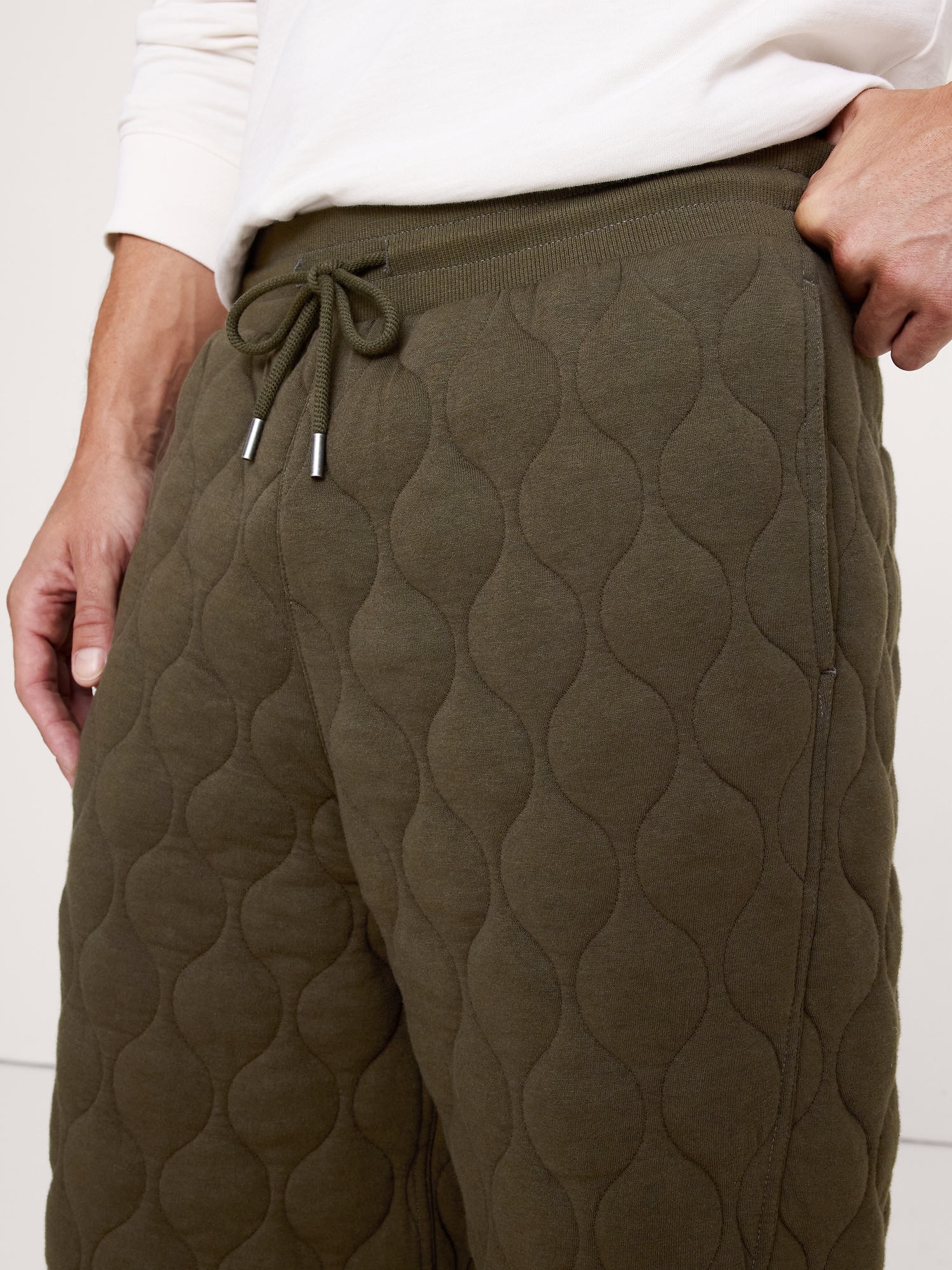 Cotton Quilted Jacquard Pull-On Pant