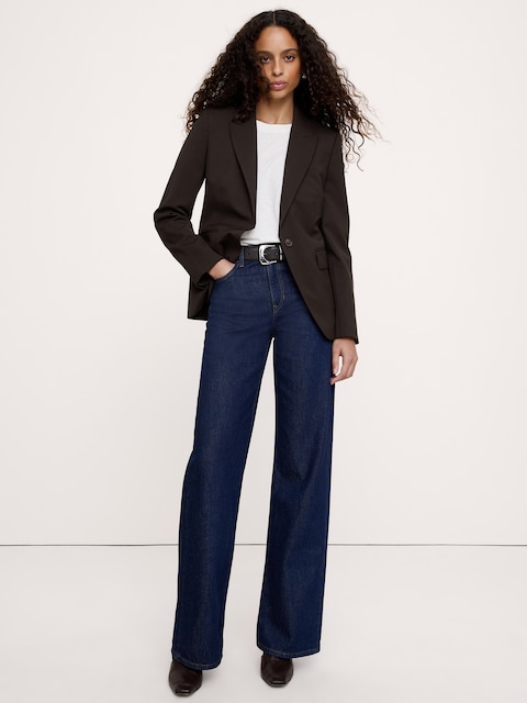 BLAZER AJUSTÉ EN LAINE ITALIENNE LÉGÈRE