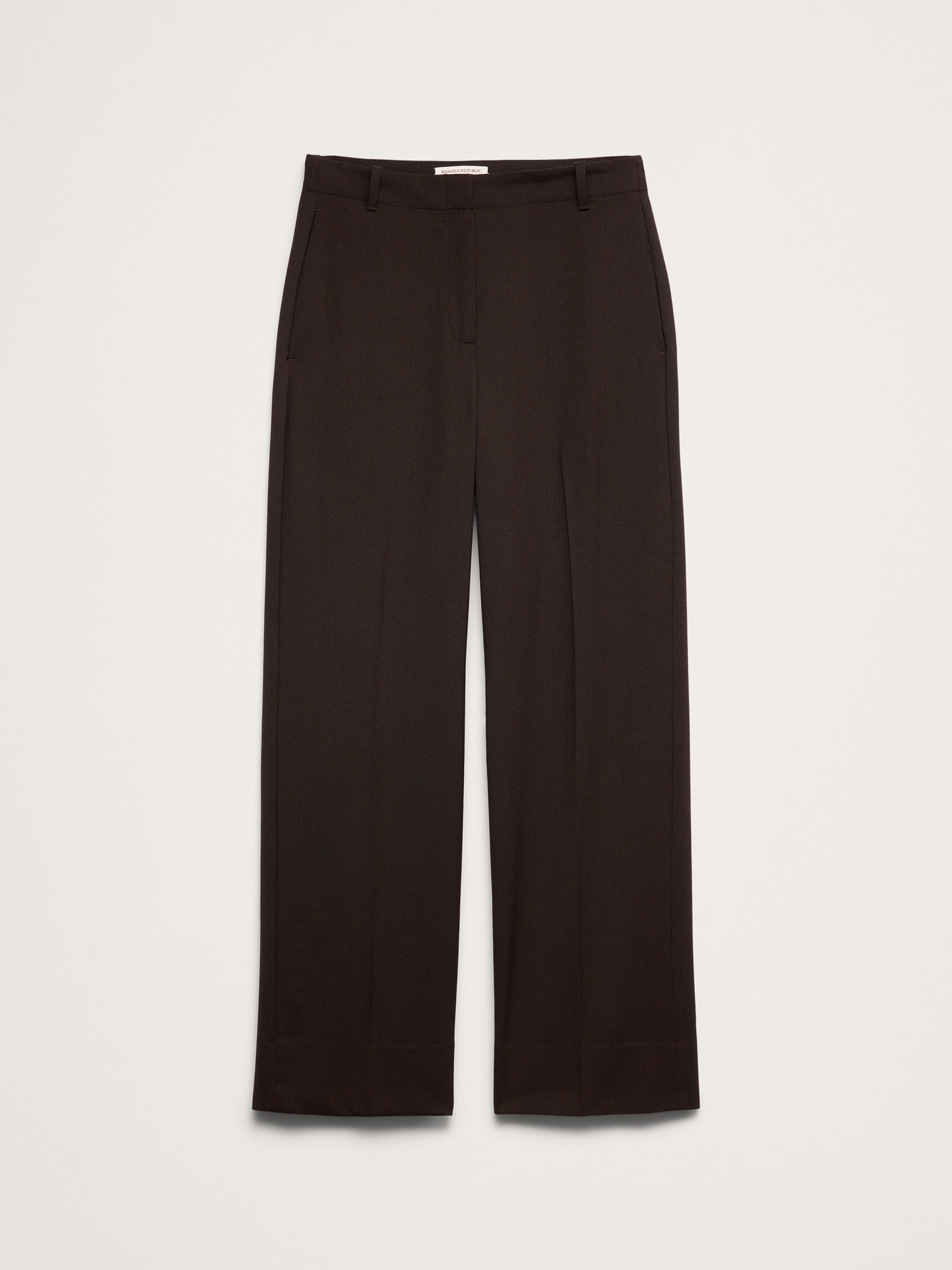 Ultra High-Rise Modern Straight Italian Lightweight Wool Pant