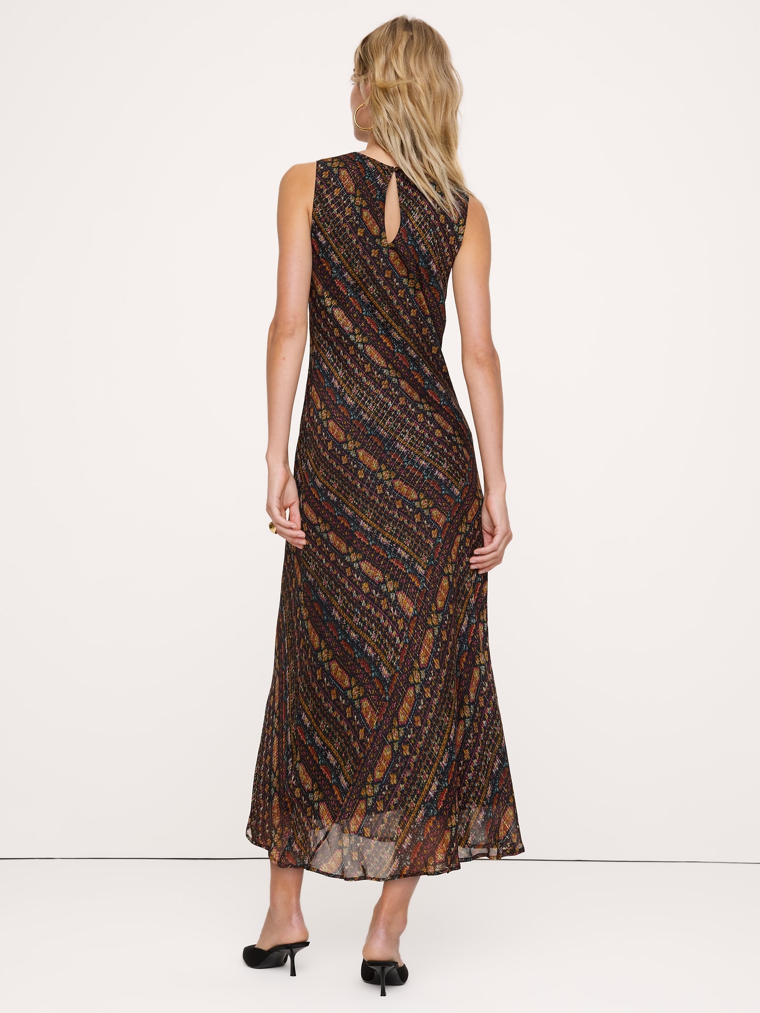 Bias-Cut Chiffon Maxi Dress