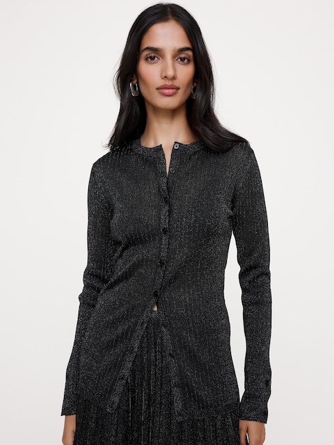 CARDIGAN EN TRICOT MÉTALLISÉ