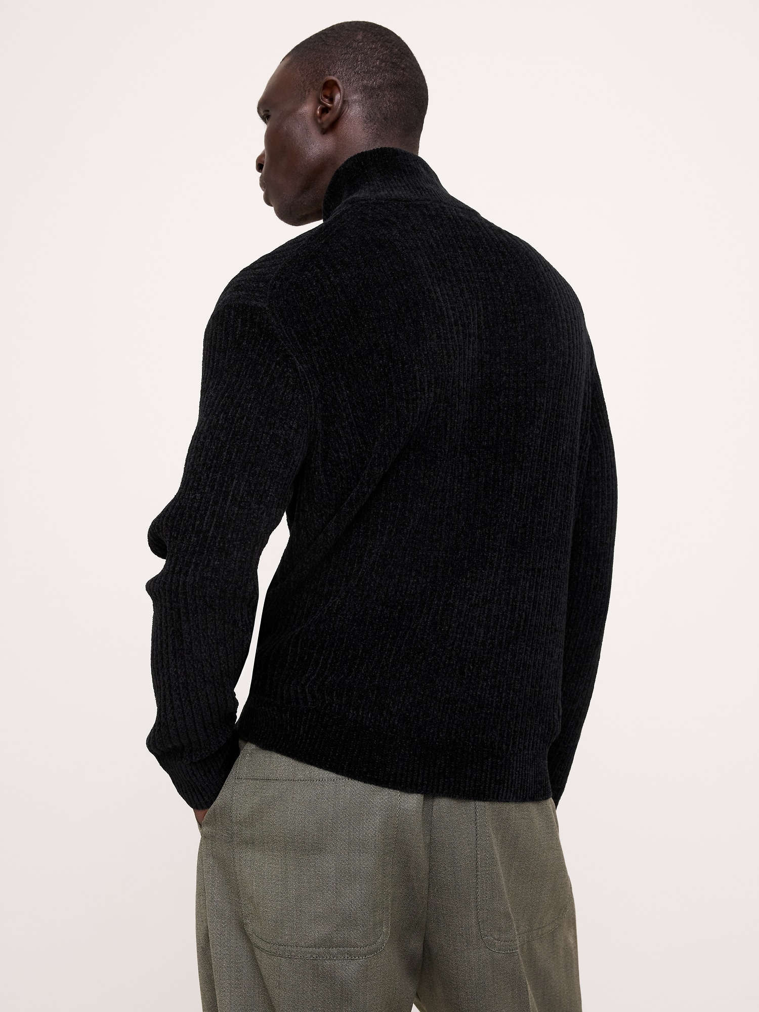 Italian Chenille Quarter-Zip Sweater