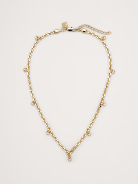 Scattered Pearl Charm Necklace