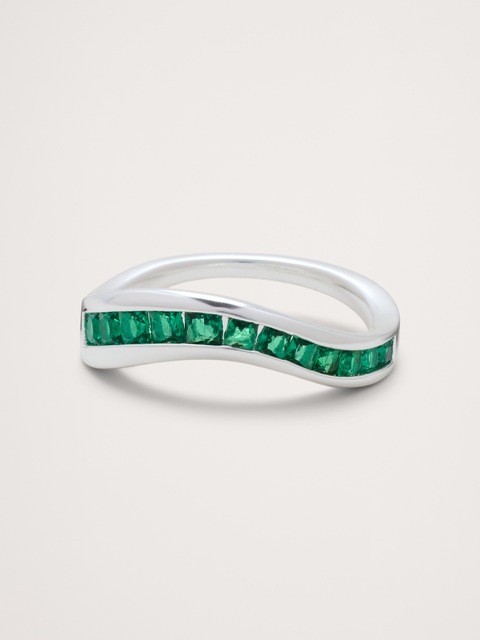 Wavy Gemstone Ring