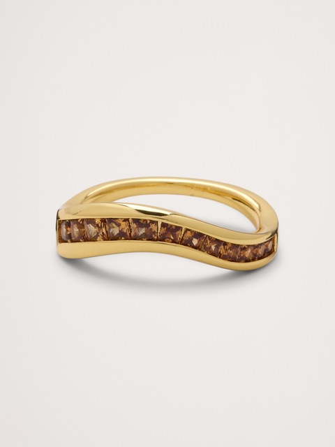 Wavy Gemstone Ring