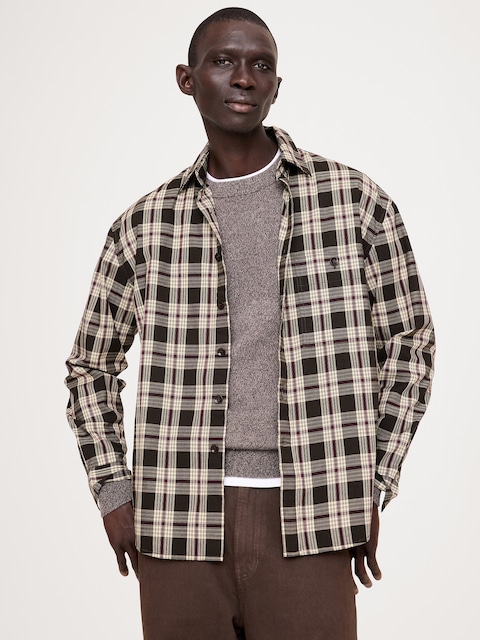 CHEMISE DÉCONTRACTÉE EN POPELINE DE COTON DÉLAVÉE
